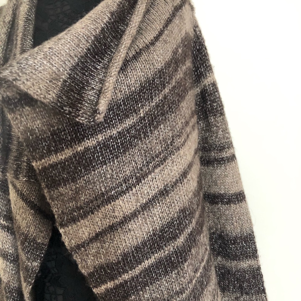 Brown Tan Draped Cardigan  Sweater - Picture 2 of 6